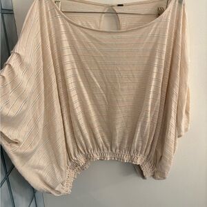 Free People Cream Batwing Knit Tunic